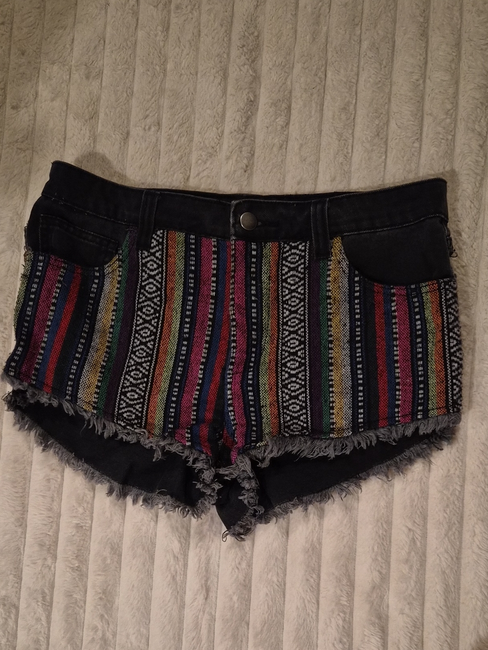 Forever 21 Boho Striped Multicolor Women's Denim Shorts